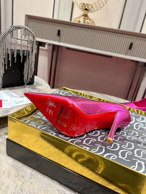 CL Kate Pumps 100mm Pink Shiny Calfskin 345987