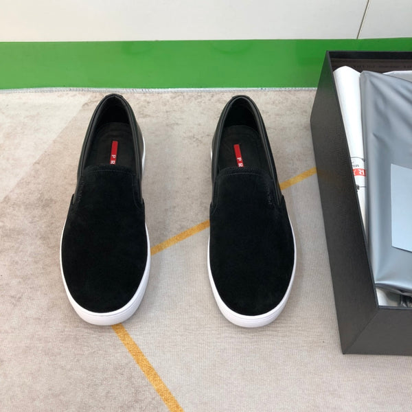 PRA LOAFER IN BLACK SUEDE AND CALFSKIN