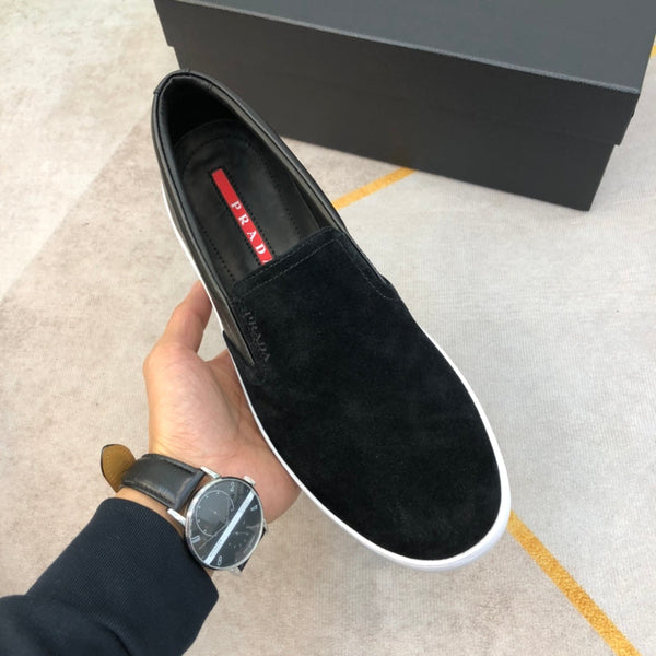 PRA LOAFER IN BLACK SUEDE AND CALFSKIN