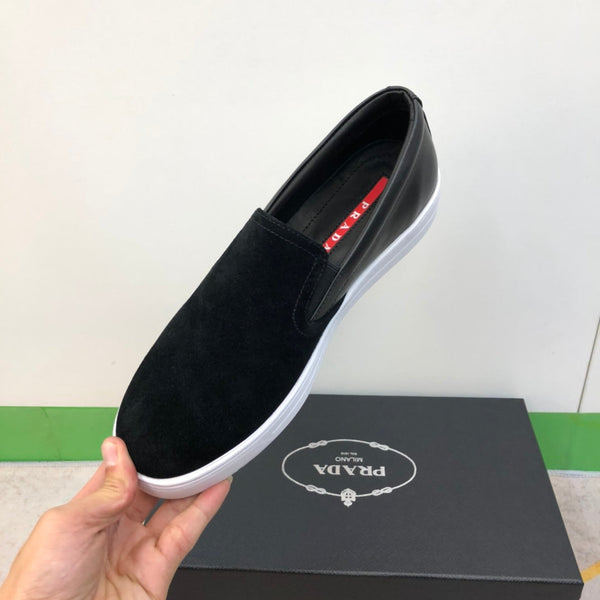 PRA LOAFER IN BLACK SUEDE AND CALFSKIN