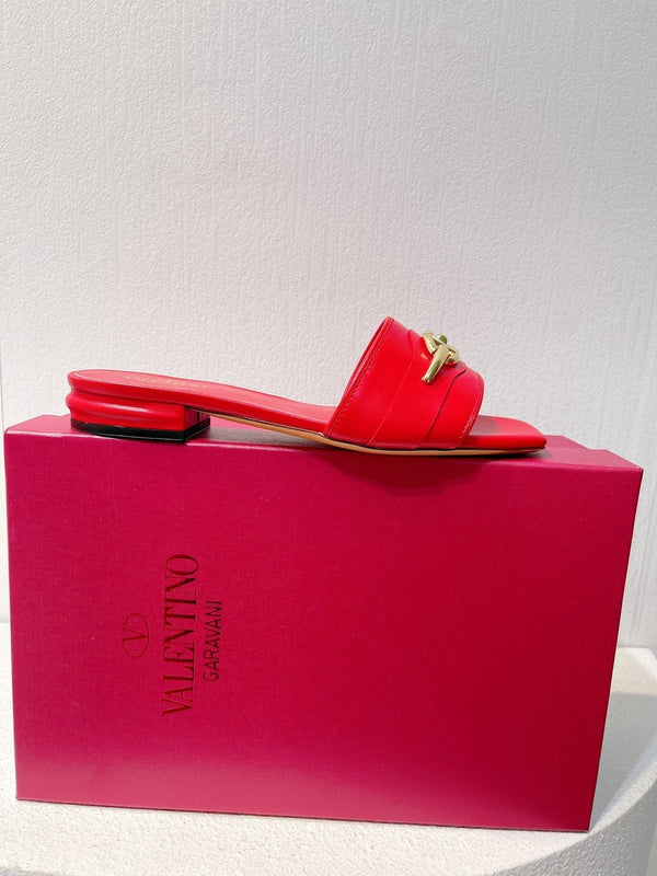 VT Moon Slides in Leather Red Cowhide 292859