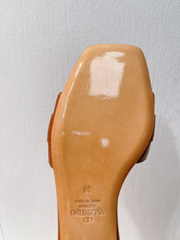 VT Moon Slides in Leather Brown Cowhide 292861