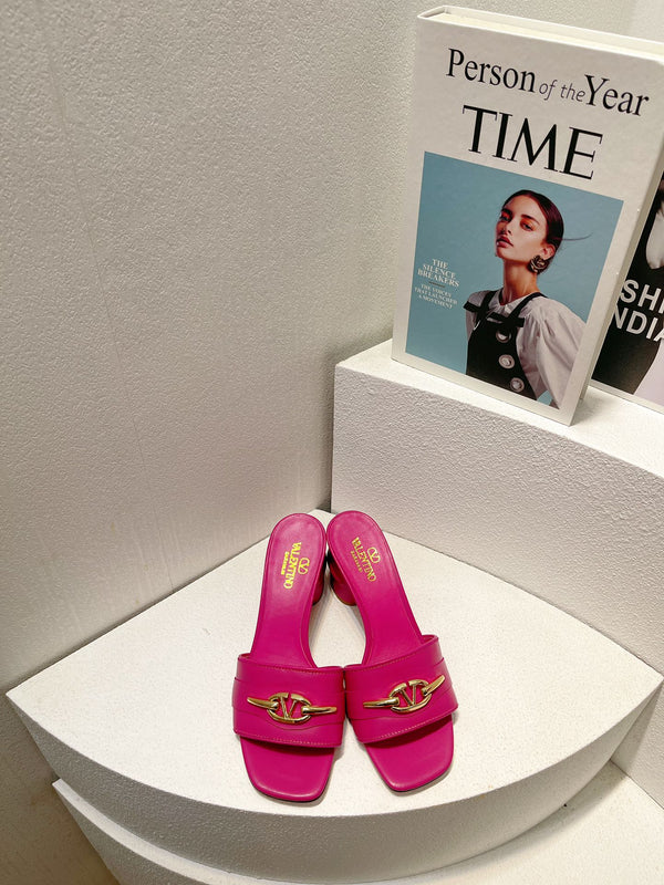 VT Leather Mules Pink Cowhide 292876