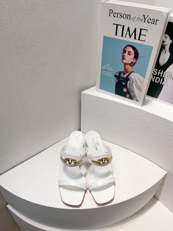 VT Heeled Sandal White Cowhide 292878