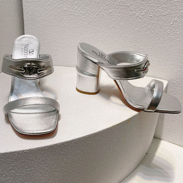 VT Heeled Sandal Silver Cowhide 292883