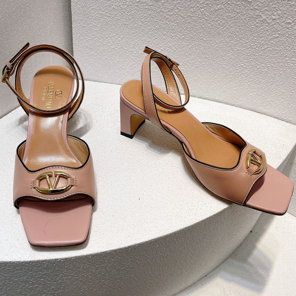 VT Sandals Heels 50mm Nude Cowhide 292773