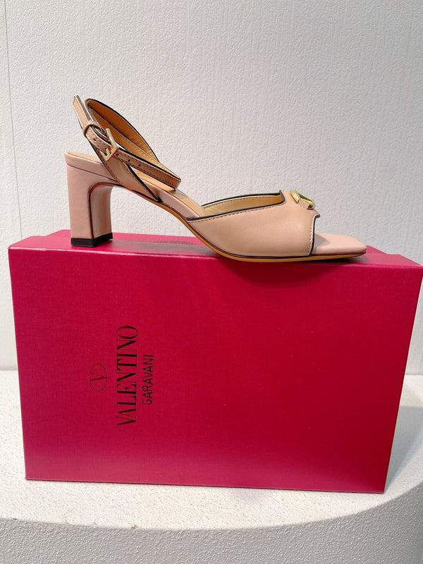 VT Sandals Heels 50mm Nude Cowhide 292773