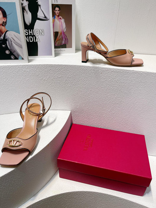 VT Sandals Heels 50mm Nude Cowhide 292773