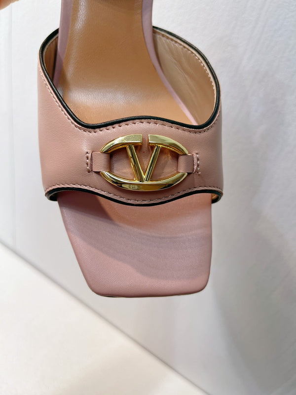 VT Sandals Heels 50mm Nude Cowhide 292773