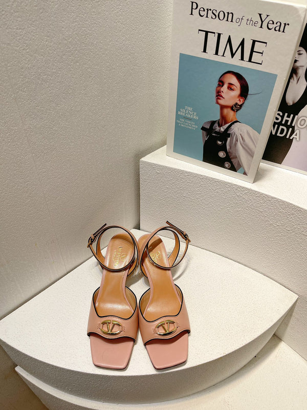 VT Sandals Heels 50mm Nude Cowhide 292773