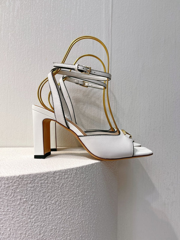 VT Sandals Heels 70mm White Cowhide 292778