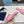 PRA SAFFIANO PATENT SLIDES OSTRICH MOTIF PINK CALFSKIN