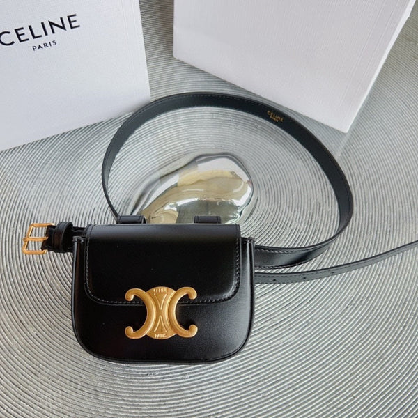 Borsa a tracolla Celin in pelle di vitello nera