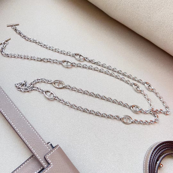 hm kelly belt 18mm with kelly pocket grey epsom silver hardware