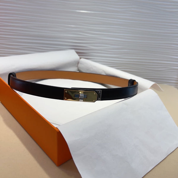 hm kelly belt 18mm black calfskin gold buckle