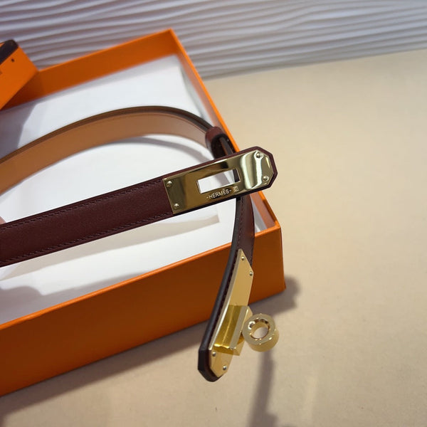 hm kelly belt 18mm burgundy calfskin gold buckle