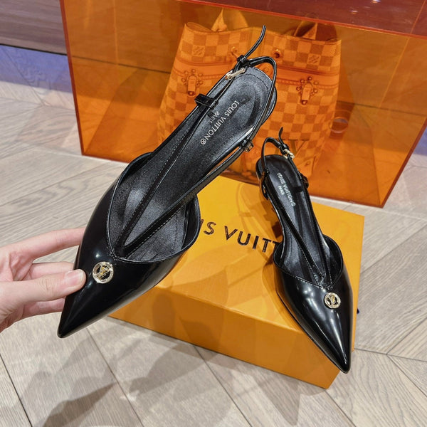 LV SLINGBACK CON TACCO BASSO NERO