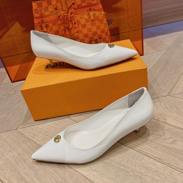 DÉCOLLETÉ LV CON TACCO BASSO BIANCO