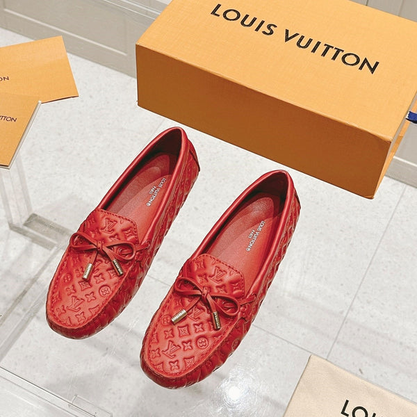 LV Gloria Loafer Red Embossed Calfskin 480741