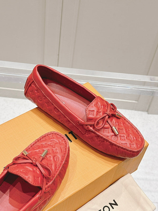LV Gloria Loafer Red Embossed Calfskin 480741