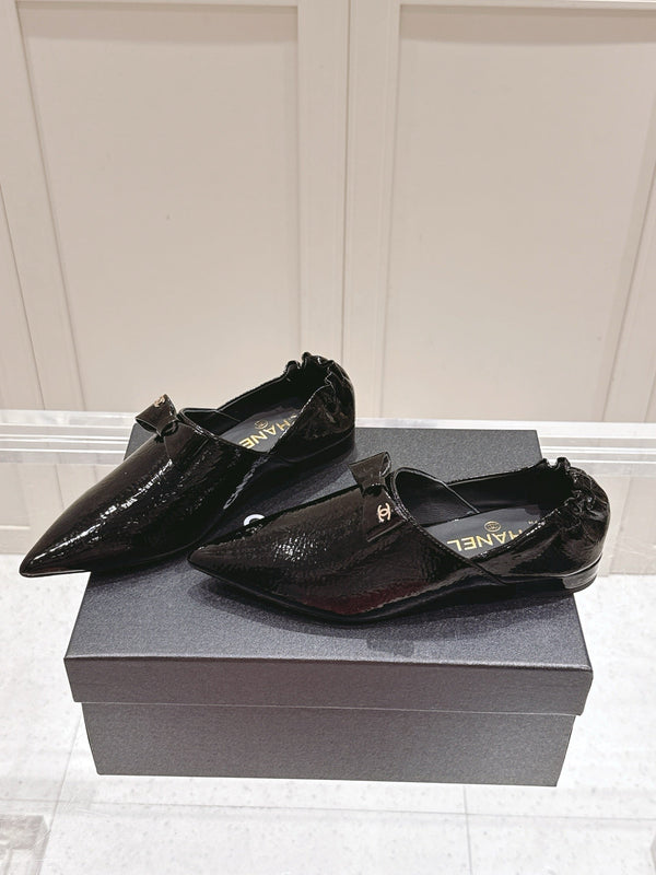 Mocassini CC 25 Half-Mule in pelle verniciata nera 355669