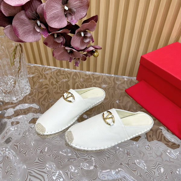 Mules VLogo Bold Edition in pelle bianca