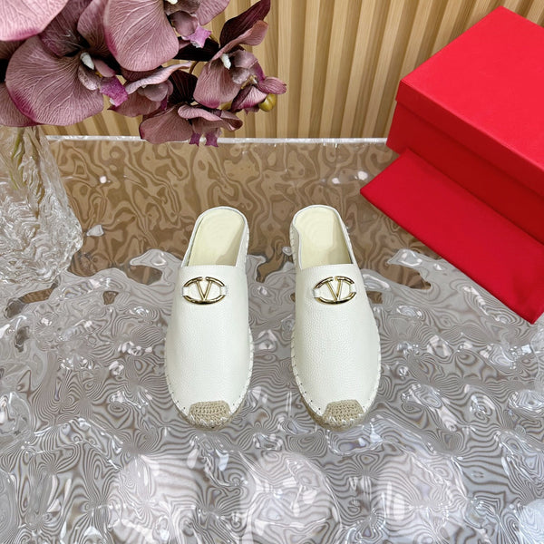 Mules VLogo Bold Edition in pelle bianca