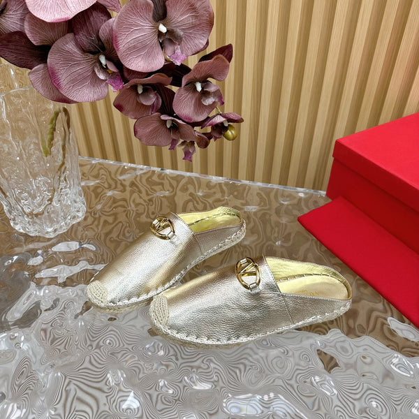 The Bold Edition VLogo Mules Gold Leather