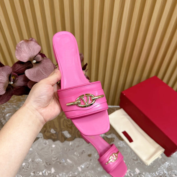 Sandalo Mule The Bold Edition Vlogo Punta Quadrata 20mm Rosa