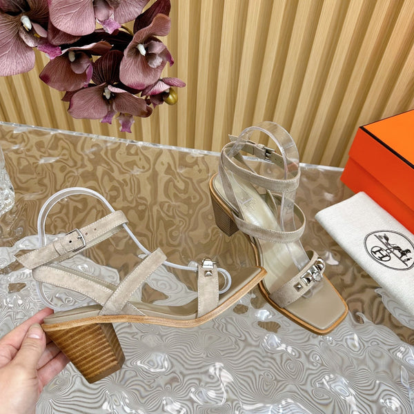 hm iveresse sandal 65 grey suede calfskin