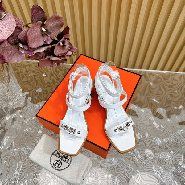 hm iveresse sandal 65 white calfskin