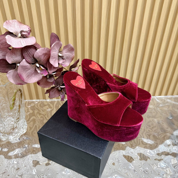 ZEPPA ALAIA IN VELLUTO VIOLA CON CUORE RICAMATO