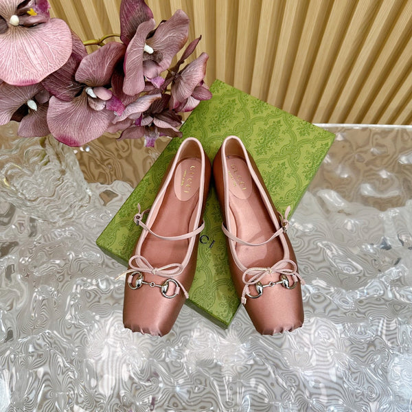 BALLET FLAT IN CORAL PINK SILK