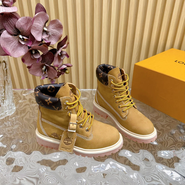 Stivaletto LV x Timberland in pelle scamosciata marrone e gialla