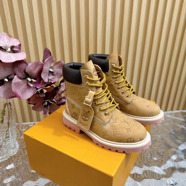 LV x Timberland 6-In High End Ankle Boot Brown Yellow Monogram Suede