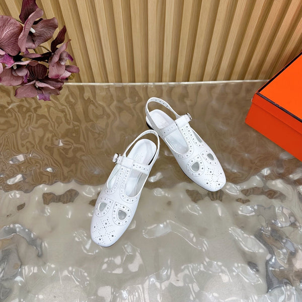 HM 25 Kim Slingback White Lambskin 352957