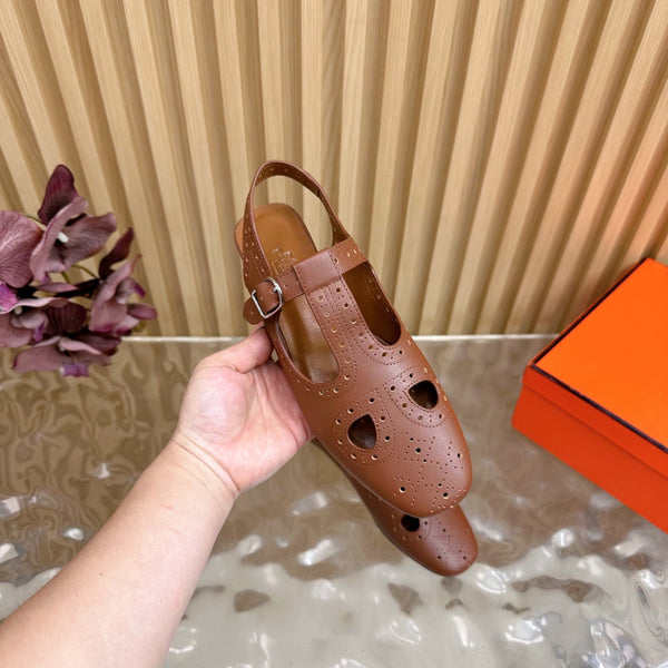 HM 25 Kim Slingback Brown Lambskin 352958
