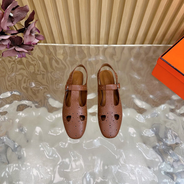 HM 25 Kim Slingback Brown Lambskin 352958