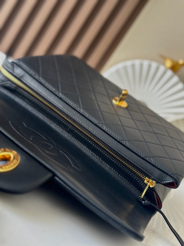 CC 2025 Backpack 30cm Black Gold Backpack Sheepskin 298105