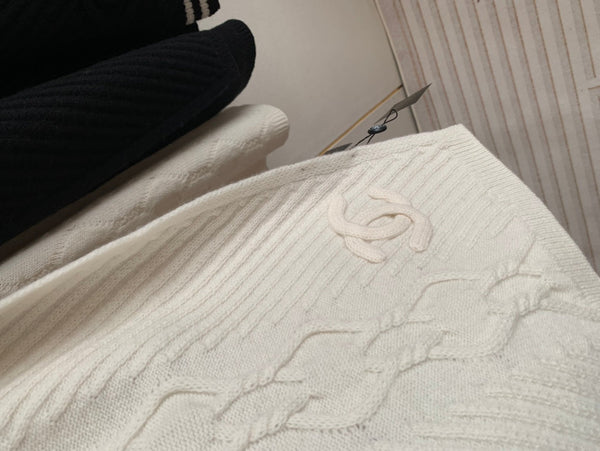 SCIARPA IN MAGLIA 200 CM IN CASHMERE BIANCO 392882