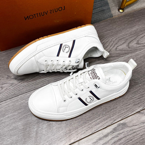 LV TRAINER WHITE AND BROWN CALFSKIN