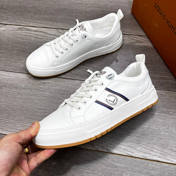 LV TRAINER WHITE AND BROWN CALFSKIN