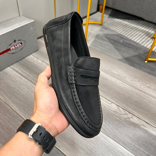 PRA LOAFER IN BLACK SUEDE CALFSKIN