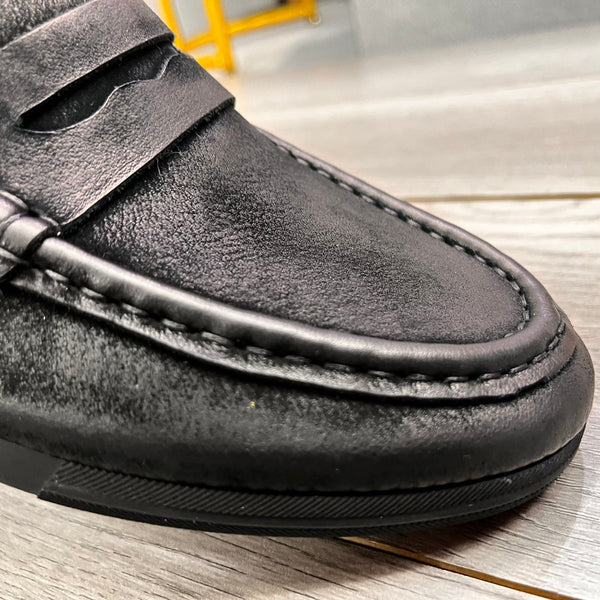 PRA LOAFER IN BLACK SUEDE CALFSKIN