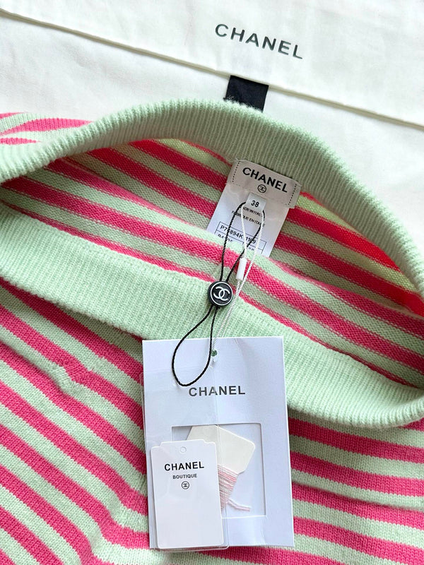 Chanel 25P Shorts Pink Mix Green Cashmere 237317