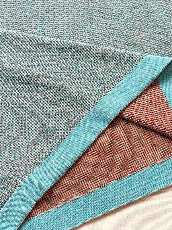 LV 25 Dolphin Jacquard Short Sleeve Shirt Blue Sweater Knit