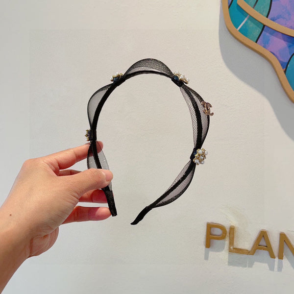 BLACK VOILE FABRIC WITH FLOWER 409382