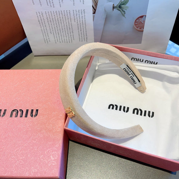 THICK HEADBAND IN BEIGE CASHMERE 412453