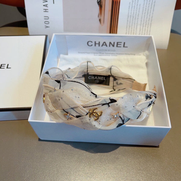 WHITE VOILE FABRIC HAIRBAND 417293