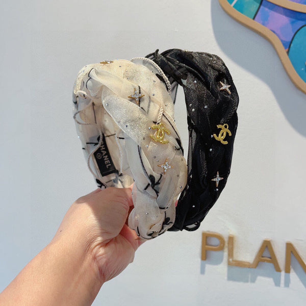 WHITE VOILE FABRIC HAIRBAND 417293